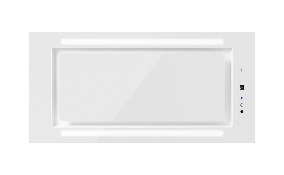 Skabsintegreret emhætte Lando Glass 2STRIPS White - Hvid - zdjęcie produktu 3