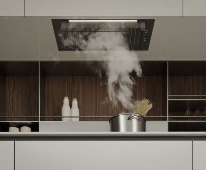 Skabsintegreret emhætte Prato Black Matt - Matsort - 59,5 cm / 89,5 cm - Wizualizacja