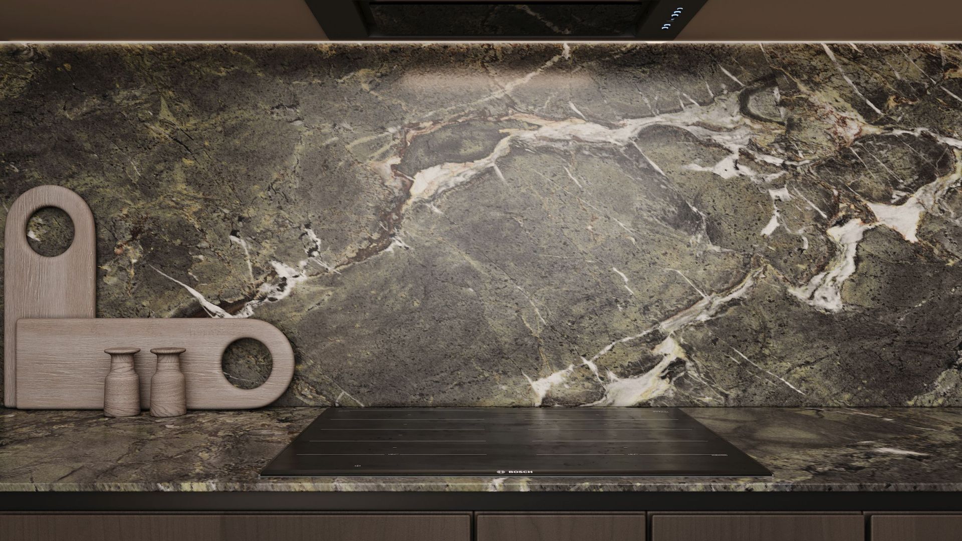 Skabsintegreret emhætte Micra Black Matt - Matsort - Wizualizacja 2