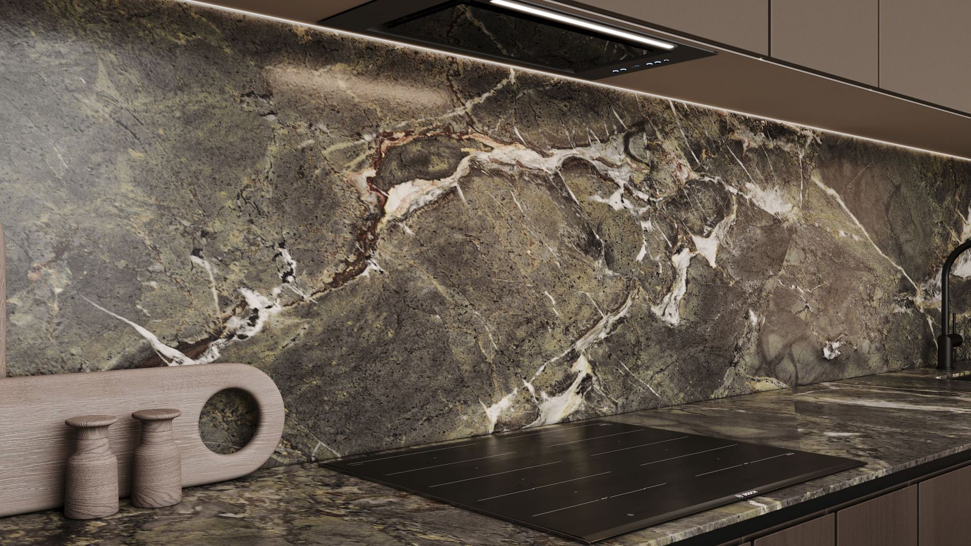 Skabsintegreret emhætte Micra Black Matt - Matsort - Wizualizacja 7