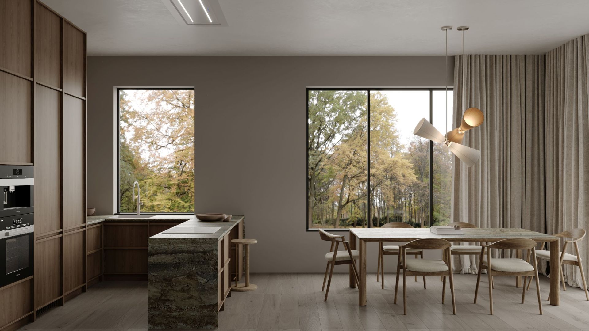 Loftsintegreret emhætte Grand Super Slim White - Hvid - Wizualizacja 4