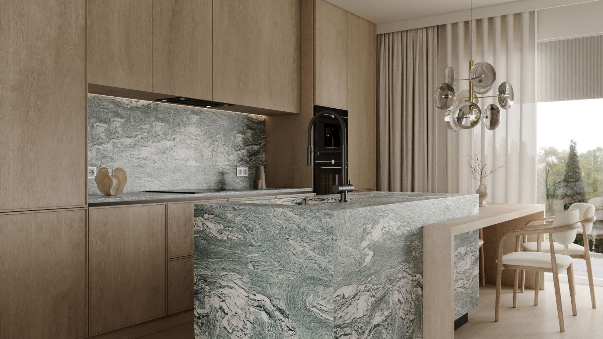 Skabsintegreret emhætte Marino Black - Wizualizacja 3