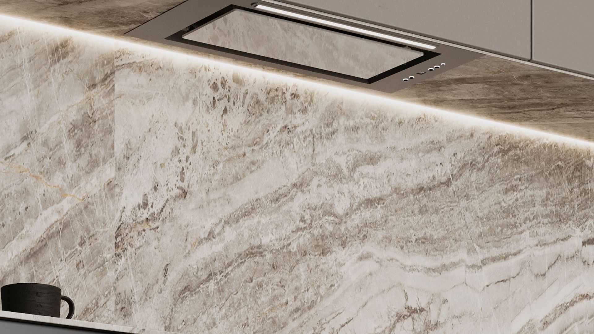 Skabsintegreret emhætte Micra White - Hvid - Wizualizacja 2