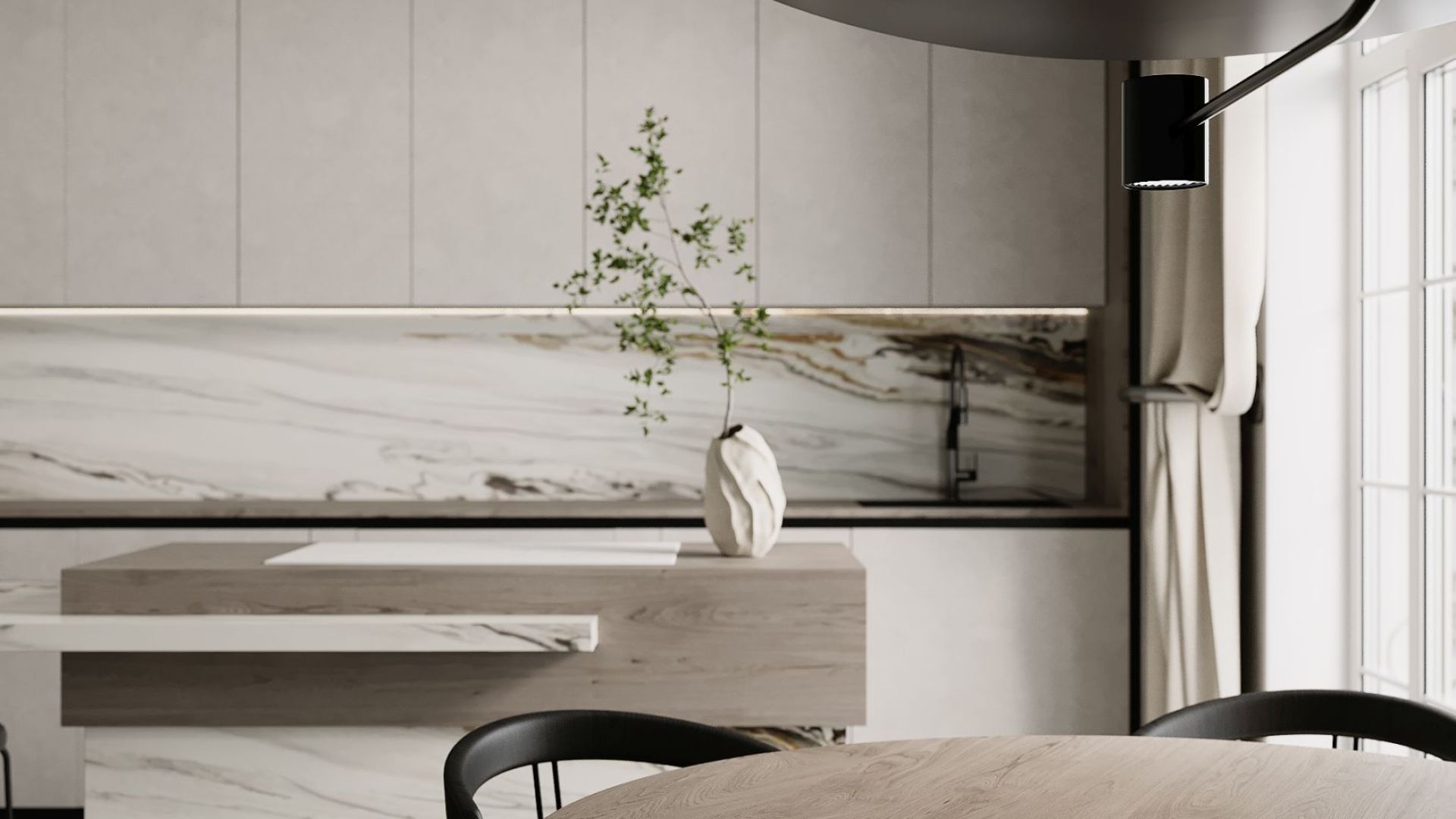 Loftsintegreret emhætte Planet Super Slim White - Hvid - Wizualizacja 6