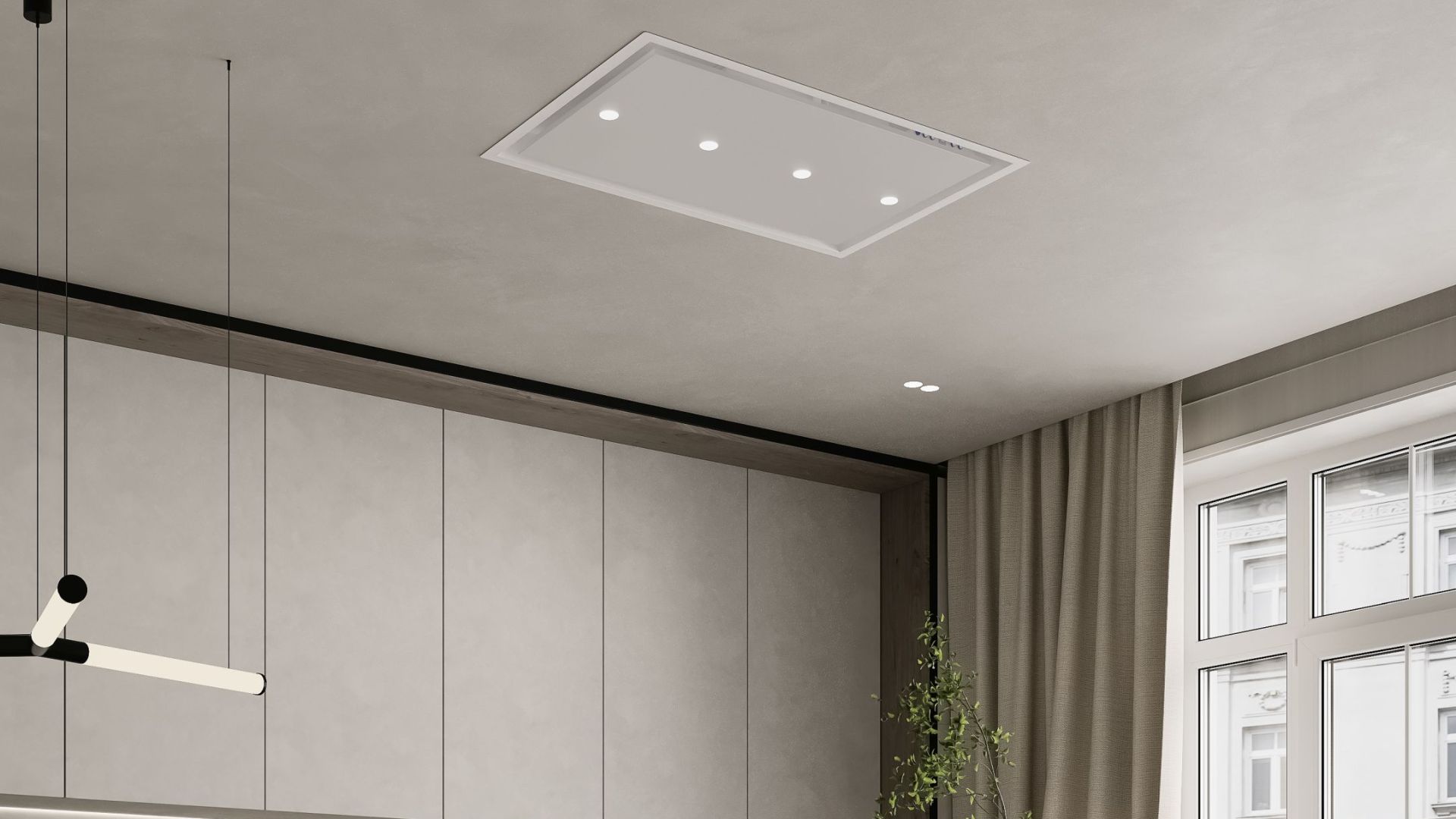 Loftsintegreret emhætte Planet Super Slim White - Hvid - Wizualizacja 8