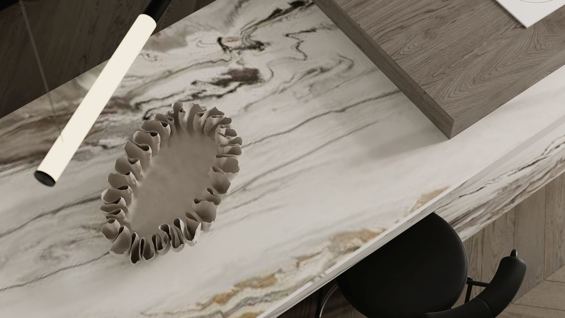 Loftsintegreret emhætte Planet Super Slim White - Hvid - Wizualizacja 9