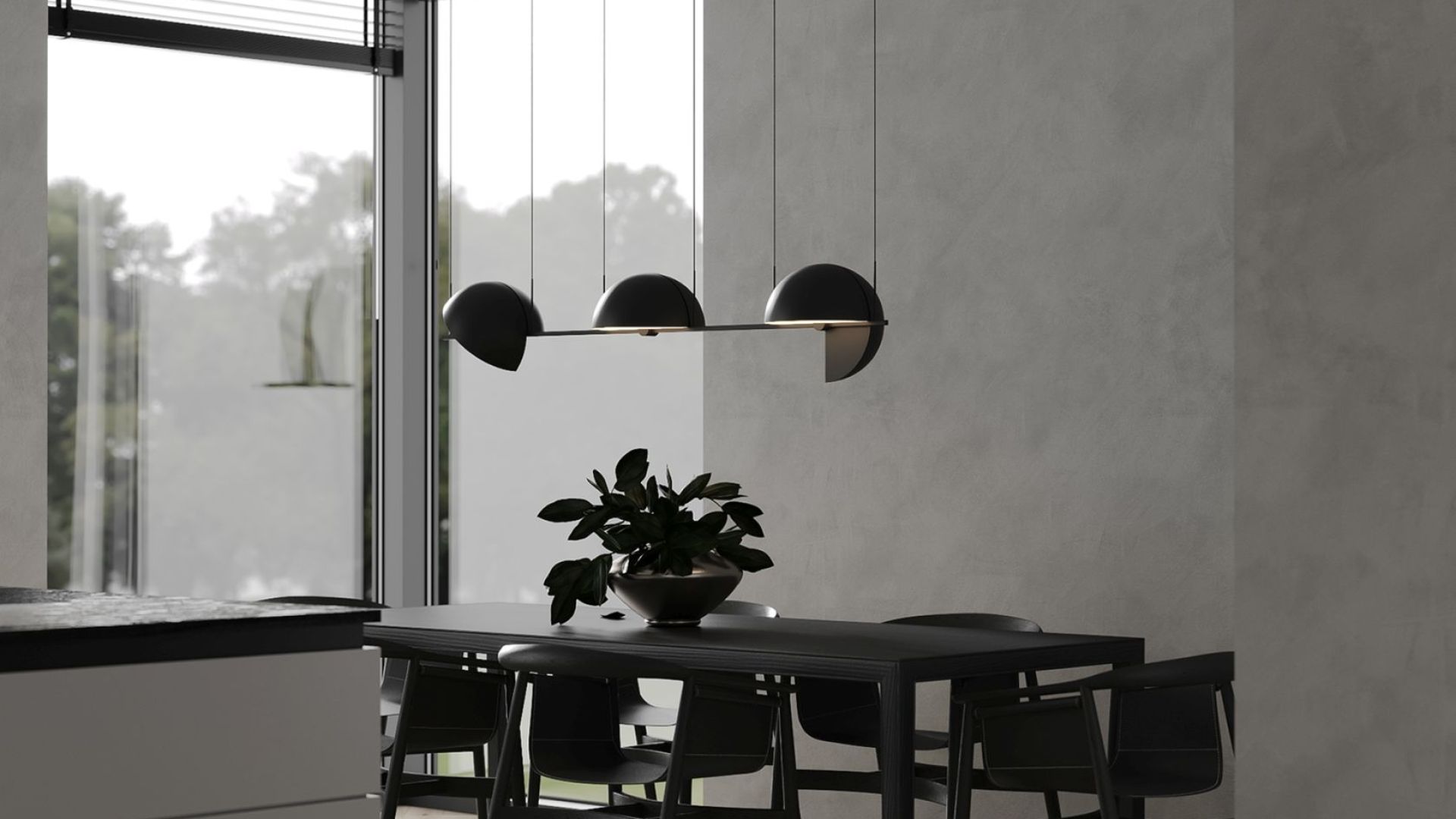 Væghængt emhætte Sento OR Strips Black Matt - Matsort - Wizualizacja 6