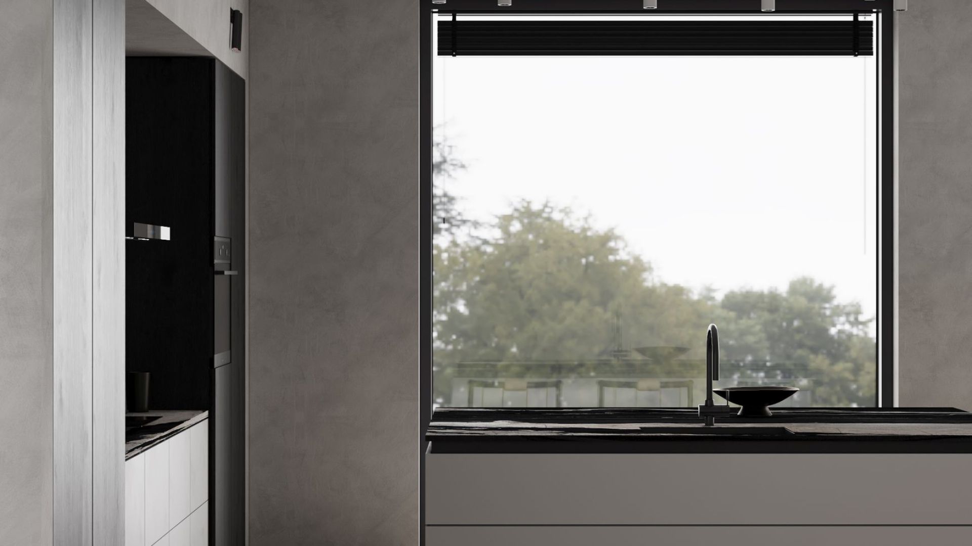 Væghængt emhætte Sento OR Strips Black Matt - Matsort - Wizualizacja 9