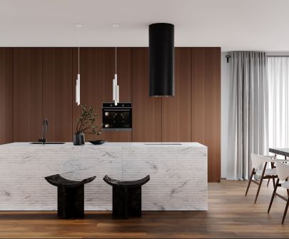 Frithængende emhætte Tubo Black Matt - Matsort - 40 cm - Wizualizacja