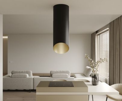 Frithængende emhætte Hiro Color Black-Gold - Black Matt/Gold - 40 cm - Wizualizacja