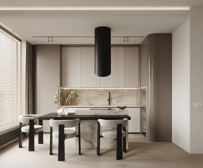 Frithængende emhætte Hiro Color Black-Kashmir - Black Matt/Kashmir - 40 cm - Wizualizacja