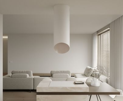 Frithængende emhætte Hiro Color White-Kashmir - White Matt/Kashmir - 40 cm - Wizualizacja