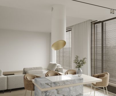 Frithængende emhætte Hiro Color White-Gold - White Matt/Gold - 40 cm - Wizualizacja